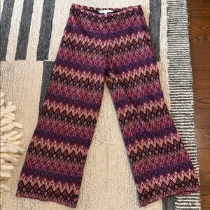 Trina Turk Pink and Purple Zigzag Cropped Pants